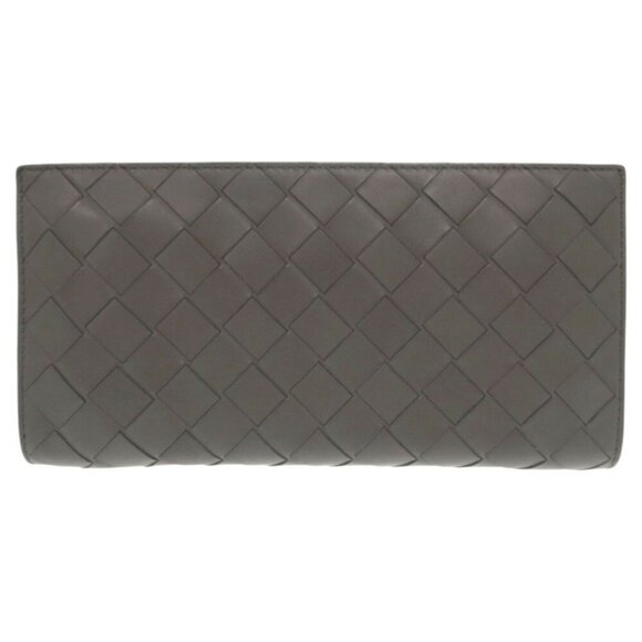 BOTTEGA VENETA Gray Leather Intrecciato Wallet - Picture 1 of 9